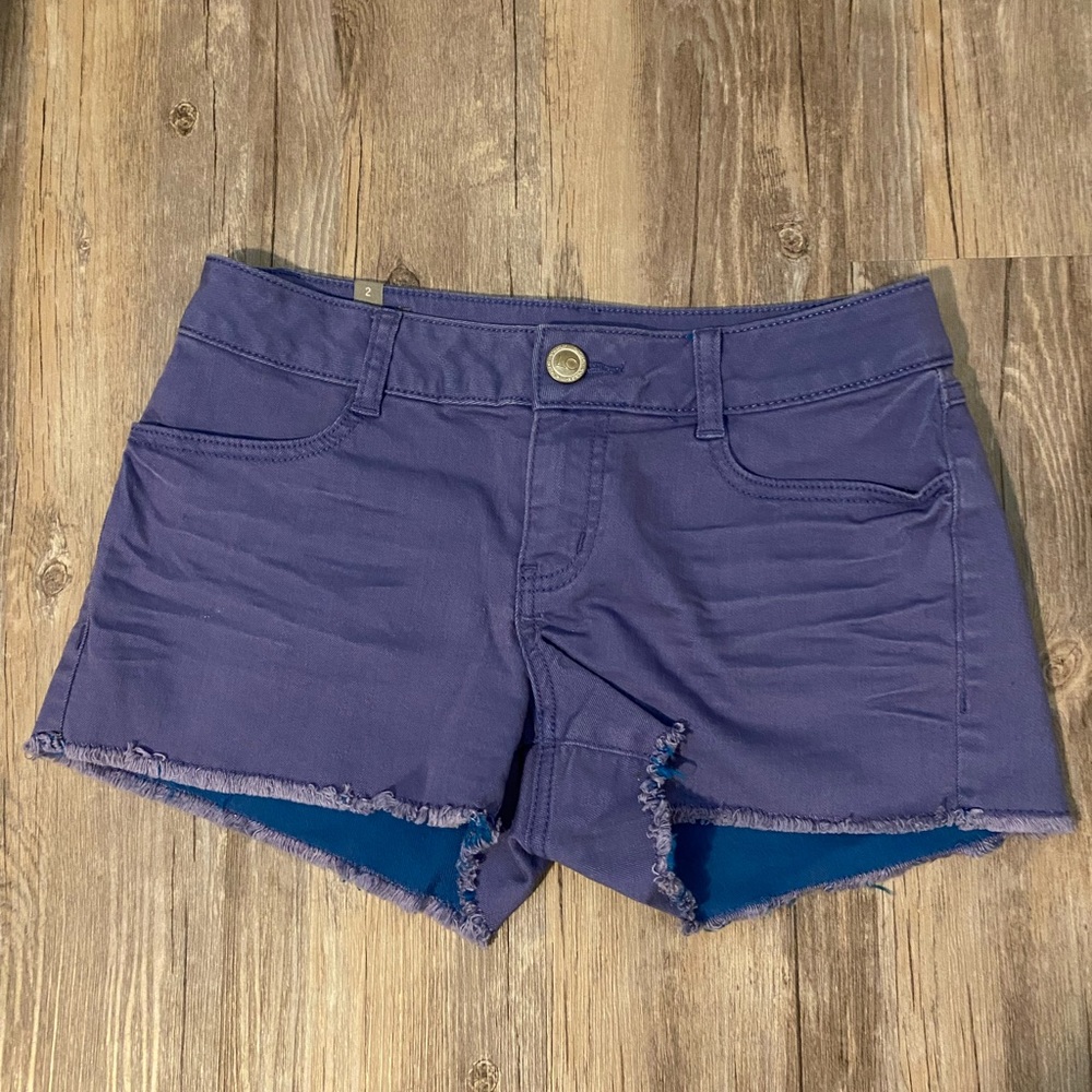 LC Lauren Conrad purple denim shorts